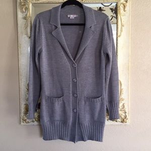 Luigi Baldo LB wool cardigan. Heather gray. Size M